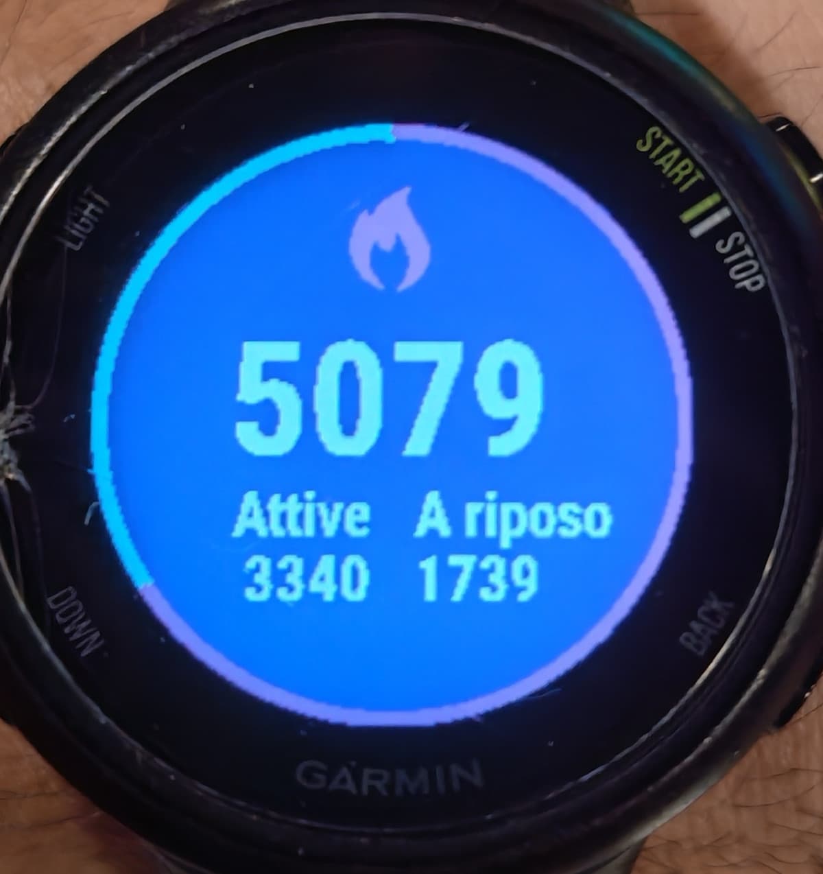 Calorie attuali bruciate da mezzanotte