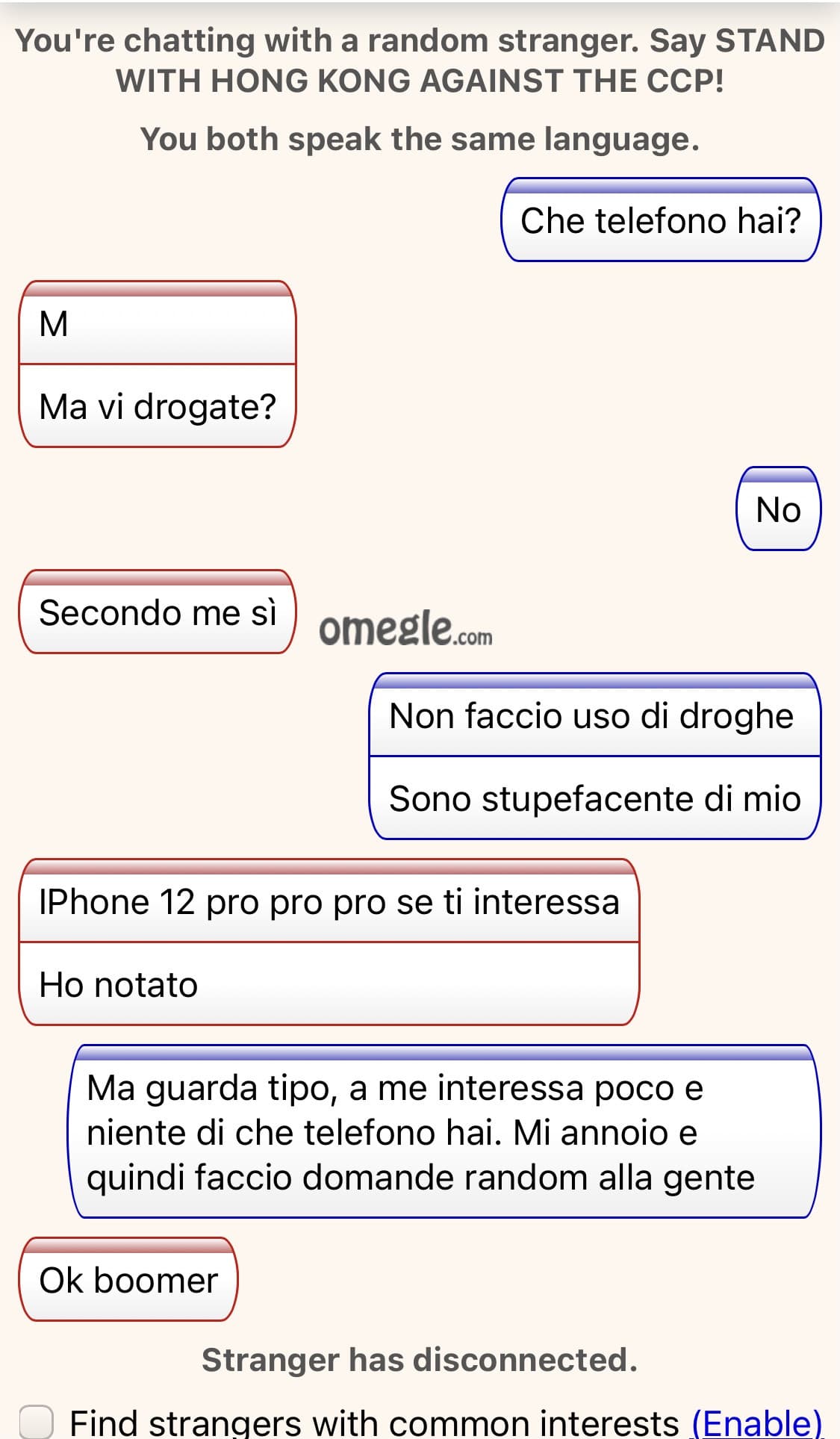 Che scortese il tipo, io cercavo di fare la simpatica ?