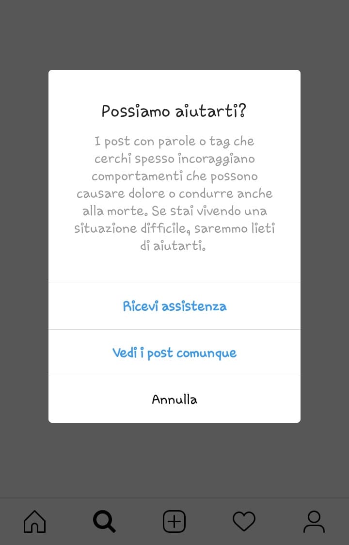 Sono indecisa tra "grazie che ti preoccupi per me ❤" e "wtf instagram" ?