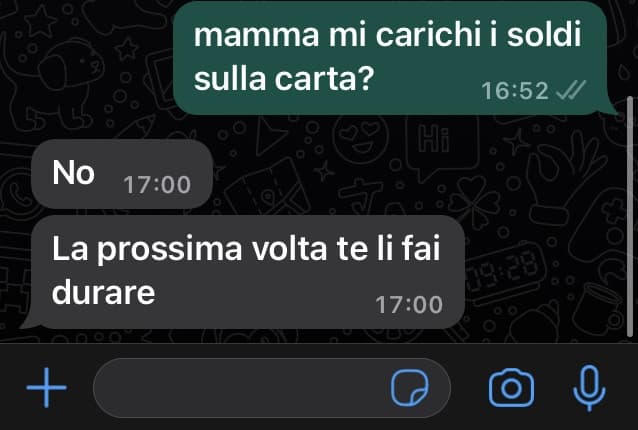 pov: sei senza un euro