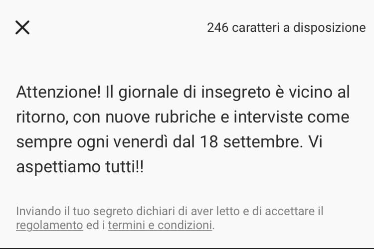 Comunicato del giornale di insegreto