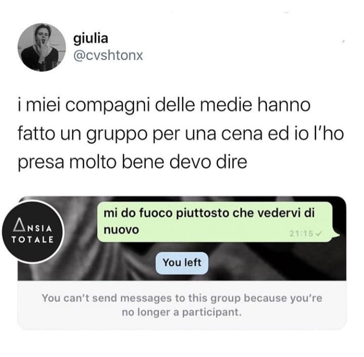 Io quando lo hanno fatto gli ho risposto: "quel giorno devo amputarmi una gamba. Addio." E ho abbandonato