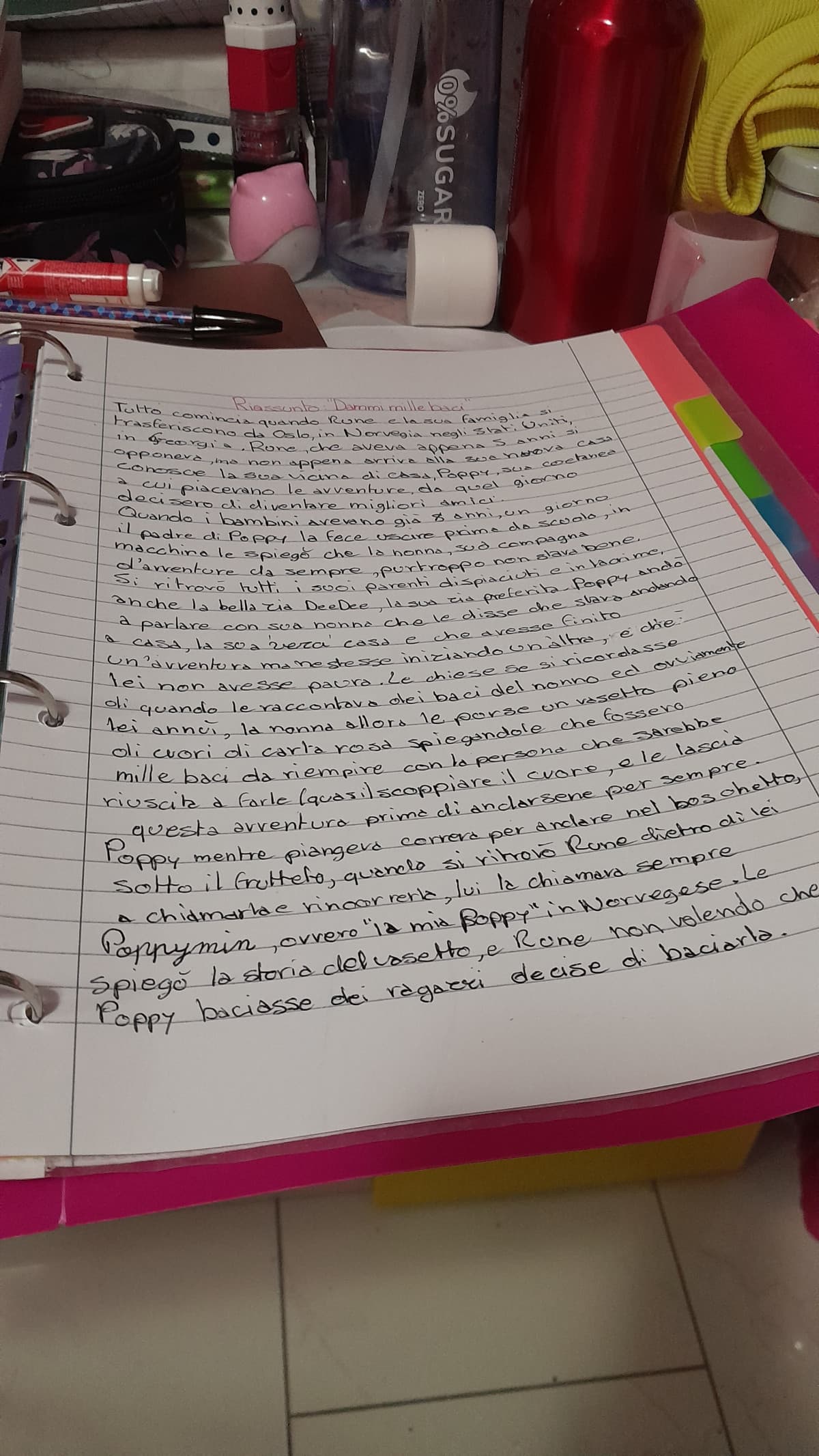 No spe questo è il riassunto solo del prima capitolo e nella pagina dopo ho scritto ancora un po', ed io dovrei farlo per altri 16 capitoli? Madonna santa è già tanto se ad agosto mi ricordo come si scrive