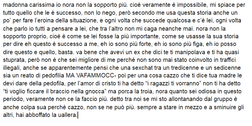 lo metto qua perchè in un segreto non c'entra e ci vado abbastanza pesante