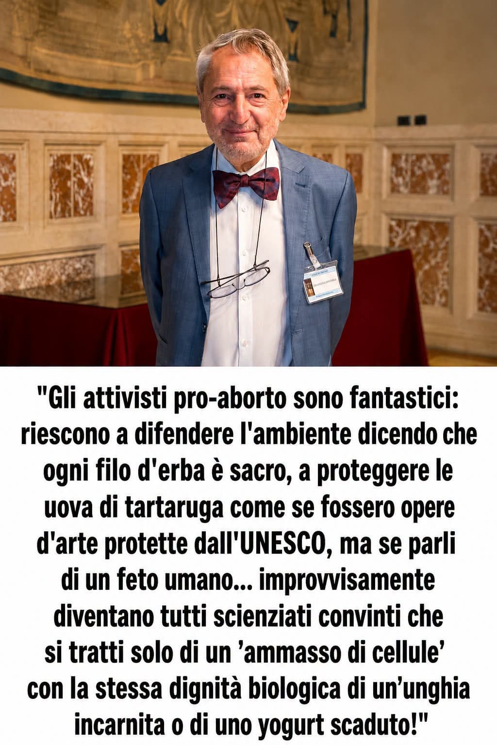 Chiunque commetta o sostenga l'aborto è comparabile a un serial killer