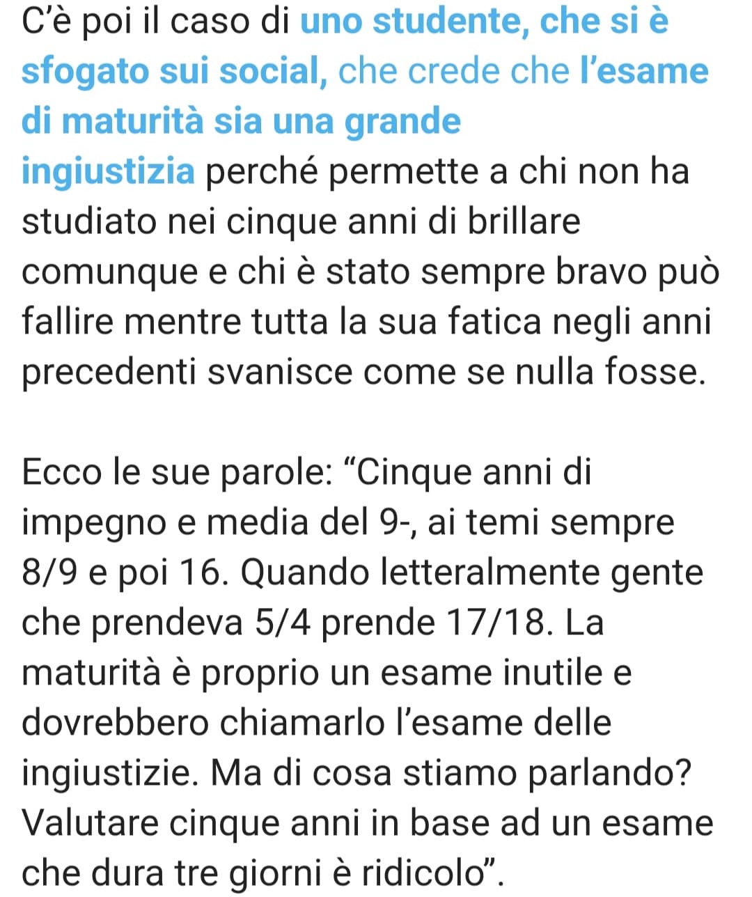 è proprio vero. Ho paura per la mia maturità anche se l'avrò tra anni😭sono abbastanza studiosa e vorrei andasse molto bene ma ho l'ansia..