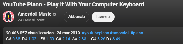 Troppo bello il fatto che si può suonare il pianoforte su youtube da pc