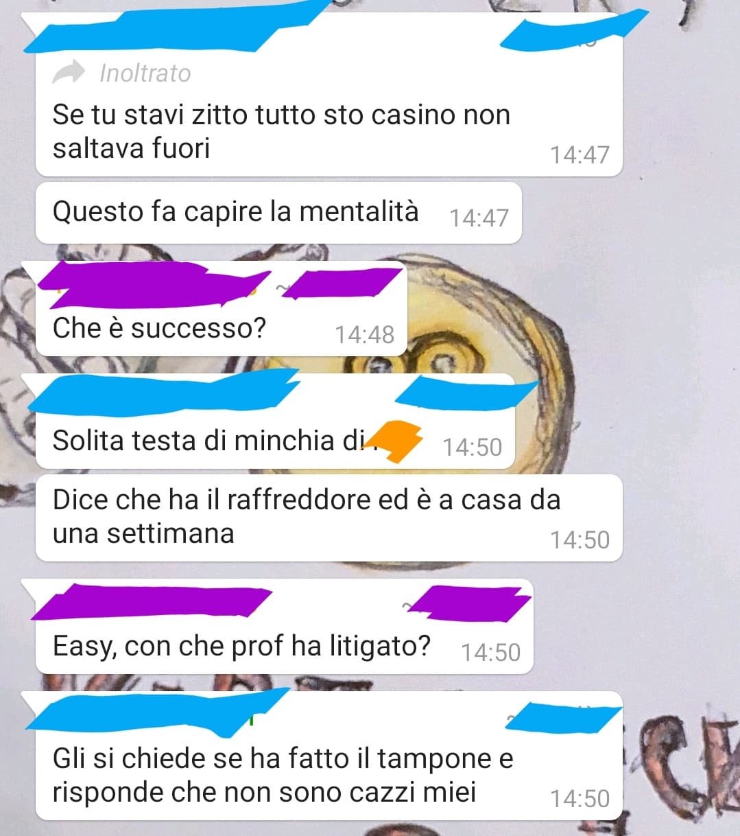 Ah sì, che bello fottutamente avere paura di andare a scuola perchè ci sono coglioni del genere che non avvisano se hanno qualcosa