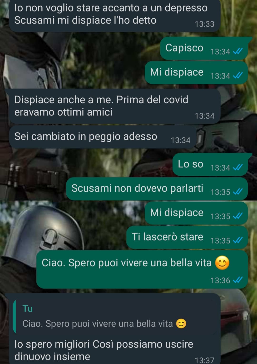 Che bello ho perso un altro amico... ?. Posso morire un giorno o devo soffrire ancora per molto 