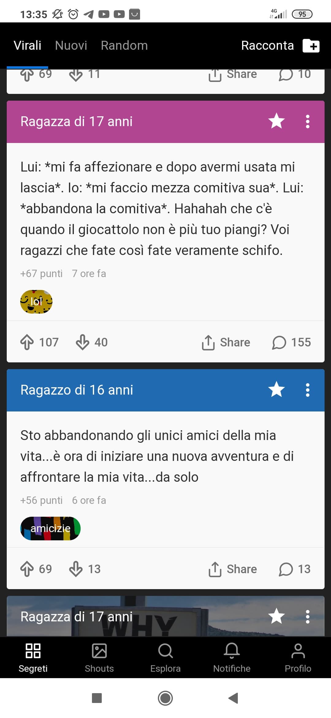 Vedere questi 2 segreti nei virali in ordine così, non lo so, sembra che abbiano un legame logico lol