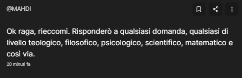 Spero vi stia piacendo. Io mi diverto. 