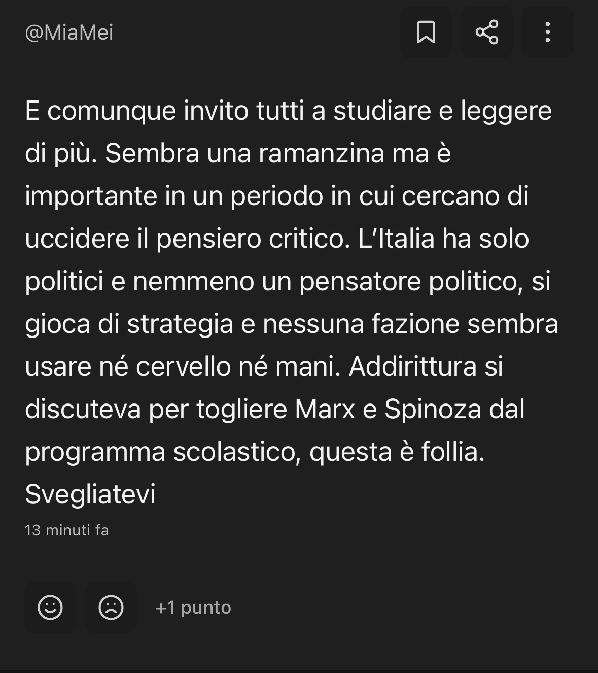 Signore e signori, il pensiero critico.