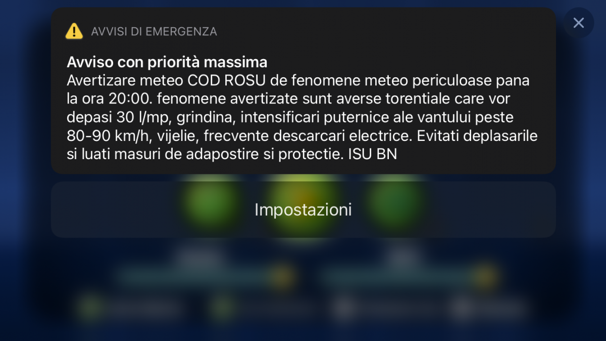 Non il fatto che ci sarà un tornado 