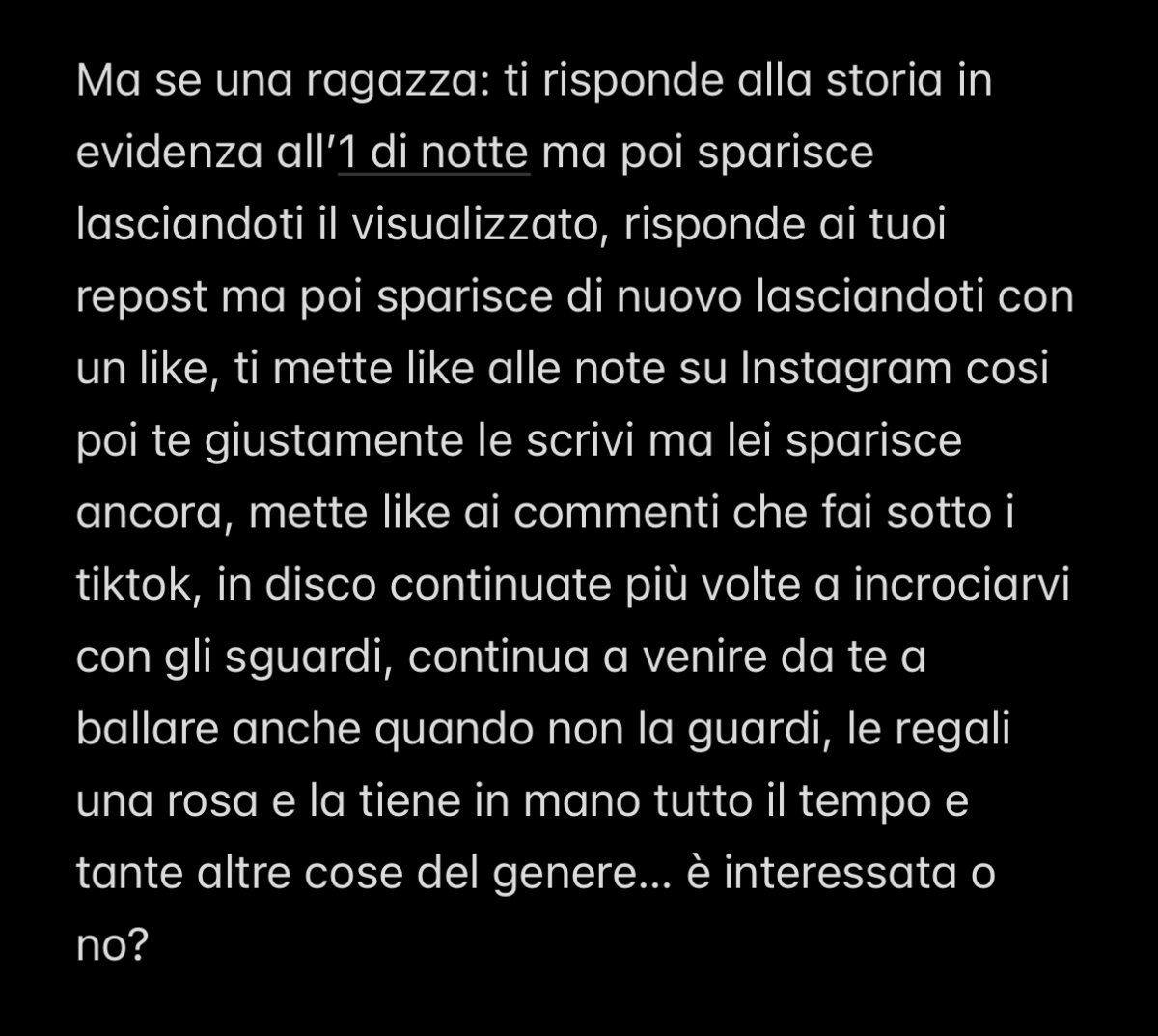 Non la capisco…