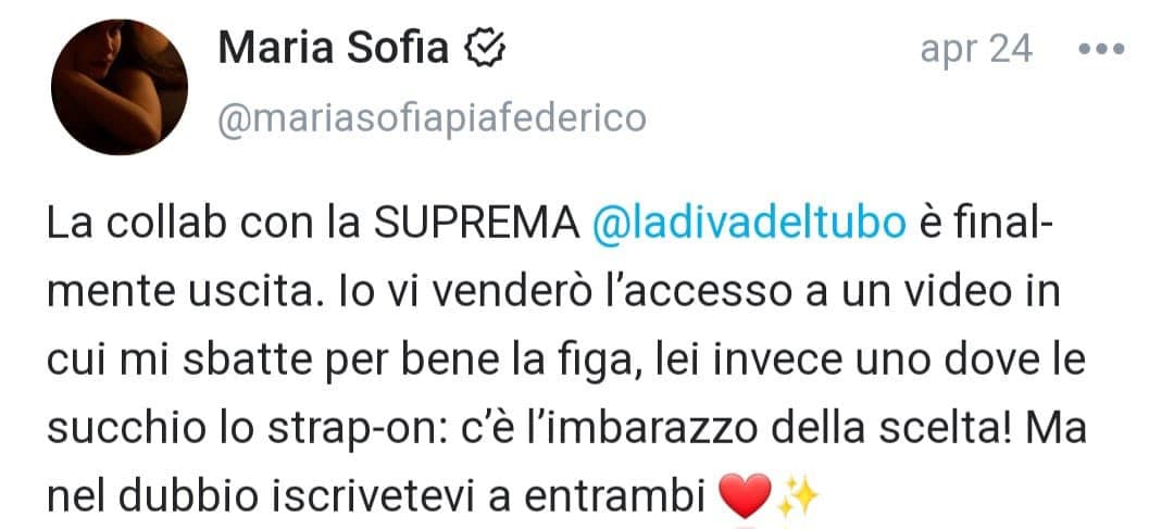 "io non penso di cambiare il mondo, io ne sono sicura", non aveva specificato se in positivo o in negativo però 💀