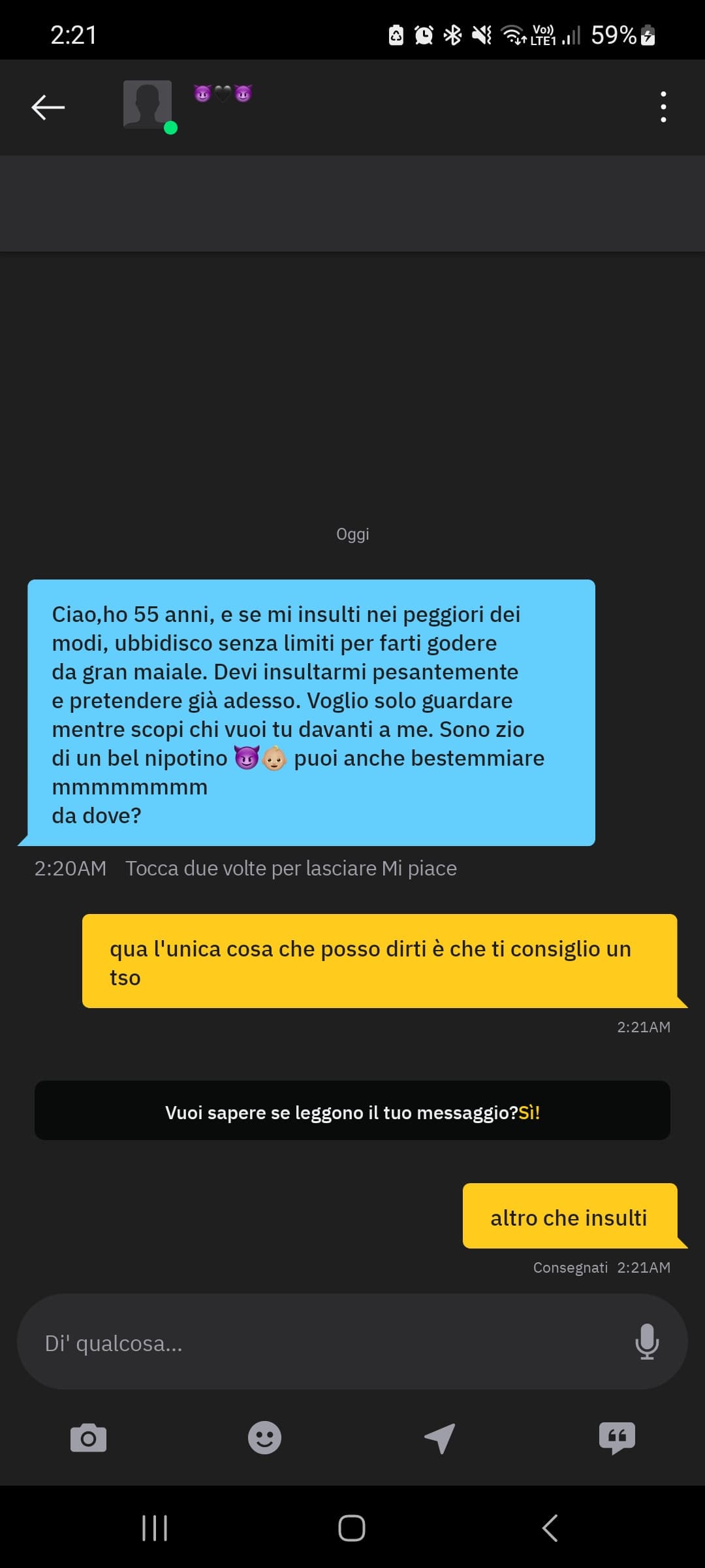 ovviamente mi ha bloccato ahahah