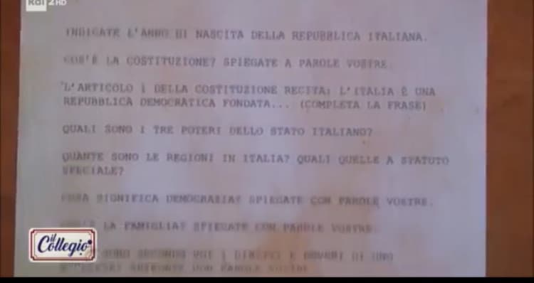 Raga queste sono le domande del collegio per il test d’ ingresso!