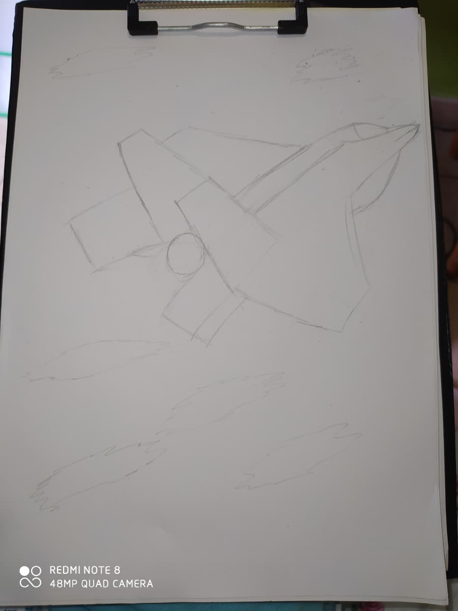 Non chiedetemi perché uso un portablocchi per disegnare ma ho copiato l'aereo da un poster 