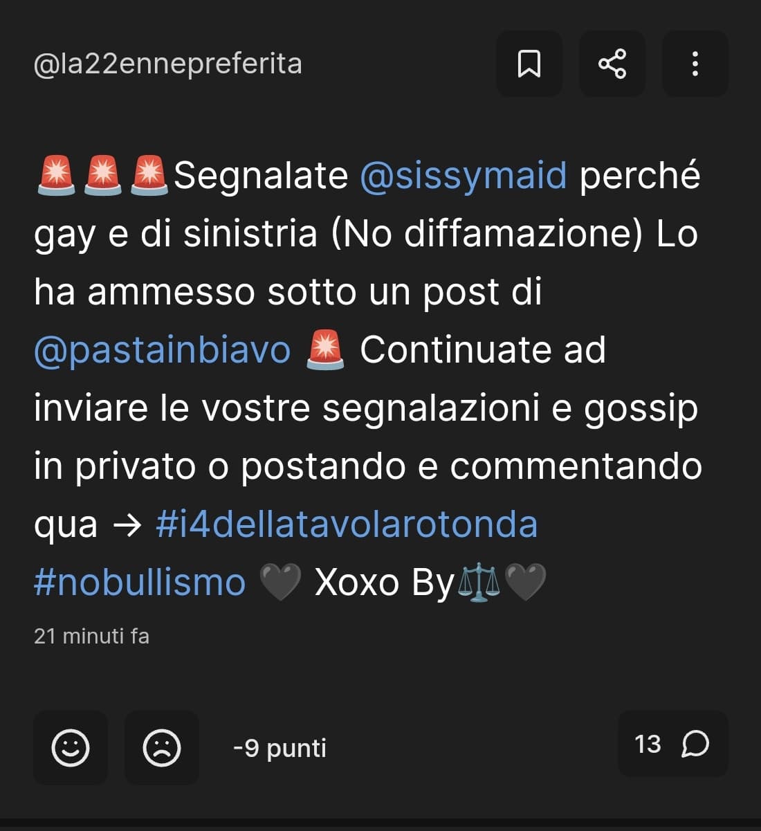 Il vero volto della 22enne: un probabile incel che ha deciso di portare discordia sul sito bullizzando al grido di #nobullismo. Segnalate in massa