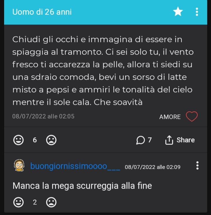 ho appena ritrovato questo commento che ho fatto lol, che burlona che sono