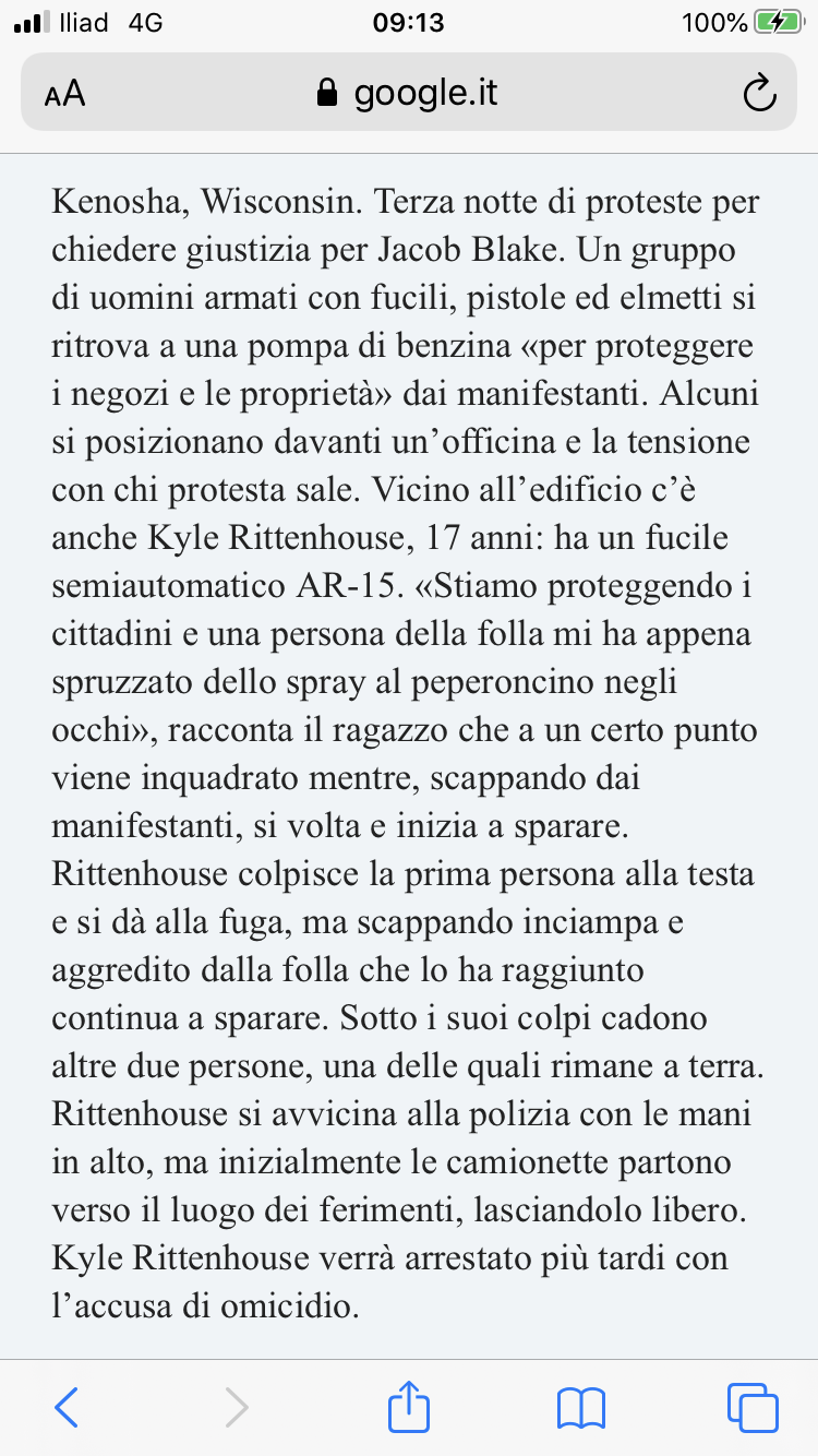 Sai Kyle, pure io mi spaventerei vedendo uno che gira assieme ad una milizia armata fino ai denti, ma dico forse rispondere a dello spray al peperoncino sparandomi in testa è un tantino esagerato 