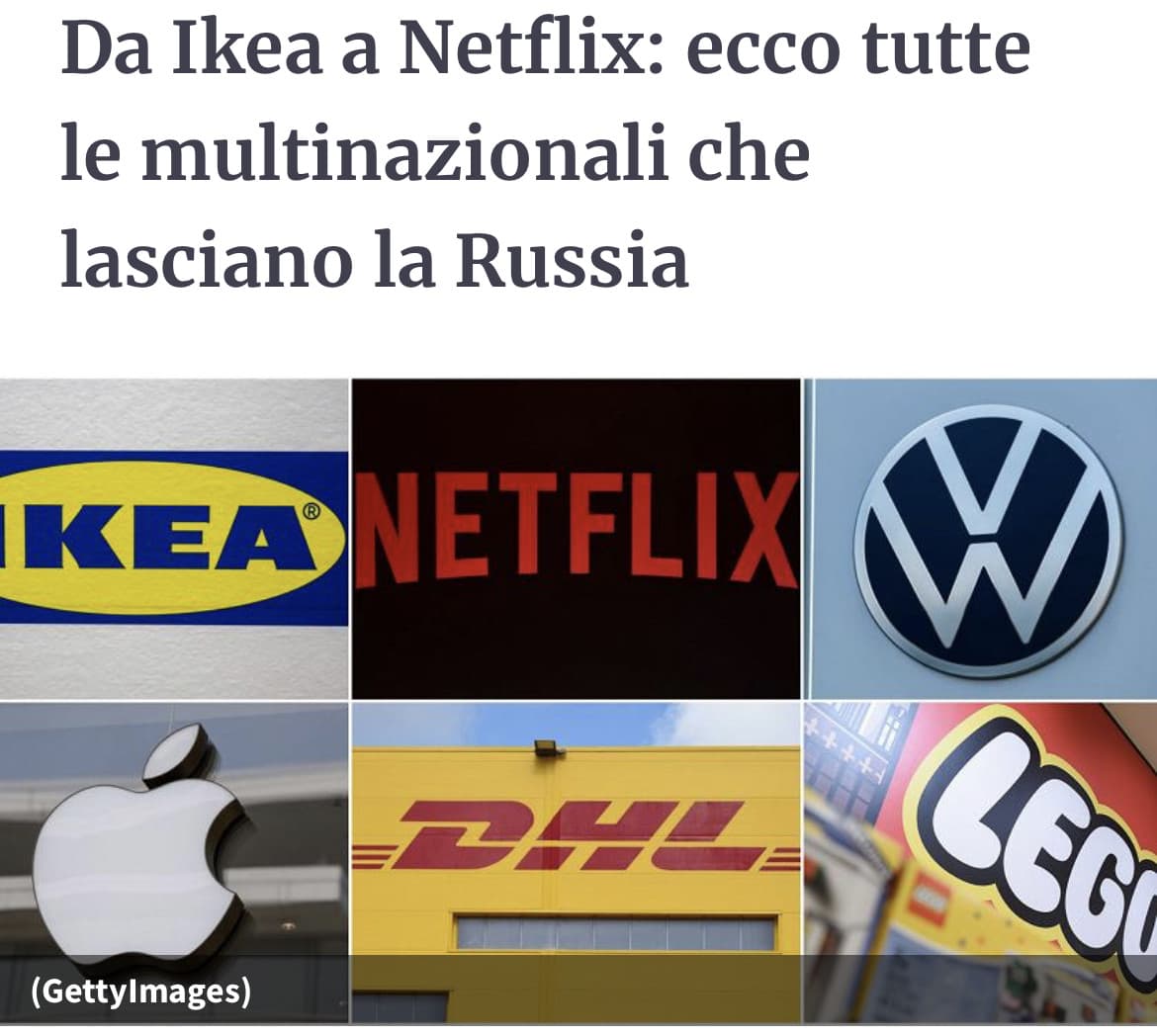 C’era un utente una settimana fa che si lamentava del fatto che non avesse senso chiudere Pornhub in russia, che tanto non sarebbe stato quello a fermare la guerra. Leggesse invece questo, e che cifre perde putin e il suo paese