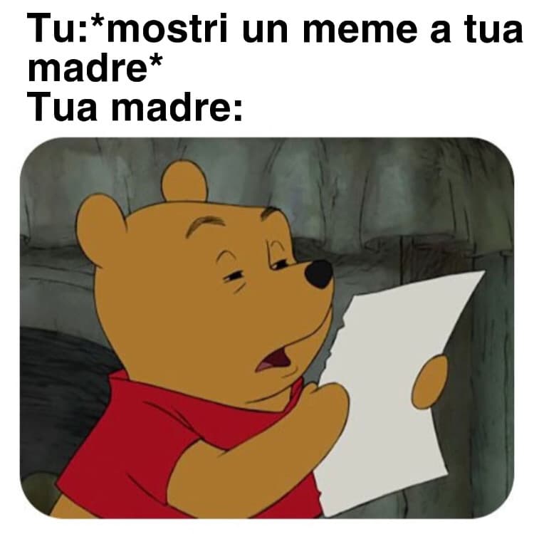 Mostrate questo meme a vostra madre per dimostrare che è vero e per farla ridere?