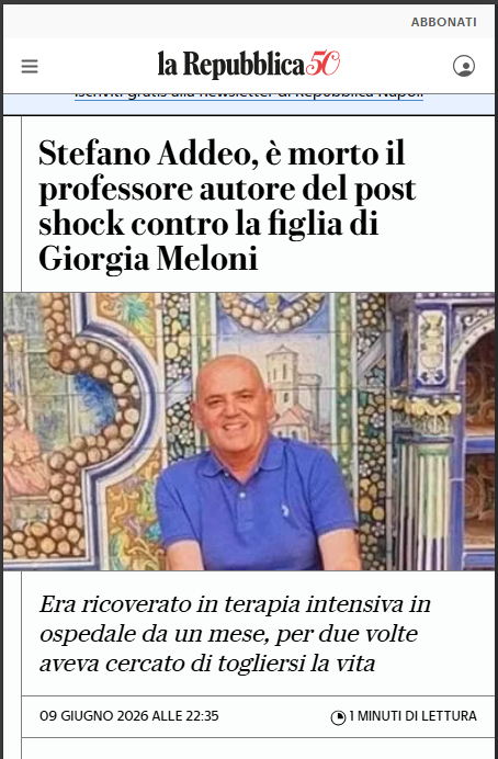 Il godimento che provo in questo momento. Aspettavo questa notizia da un mese. Ben gli sta. I BAMBINI NON SI TOCCANO.