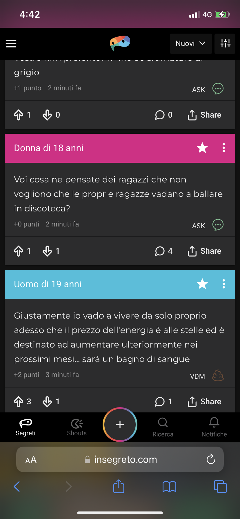 raga ma sono ricomparsi i downvote-