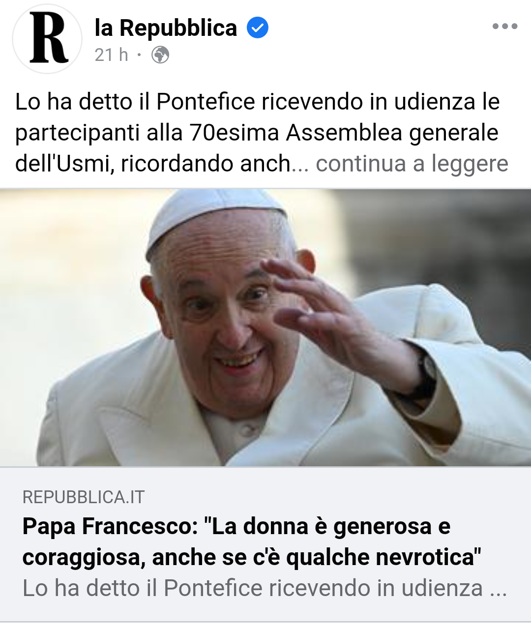 Vedo già la santità bro