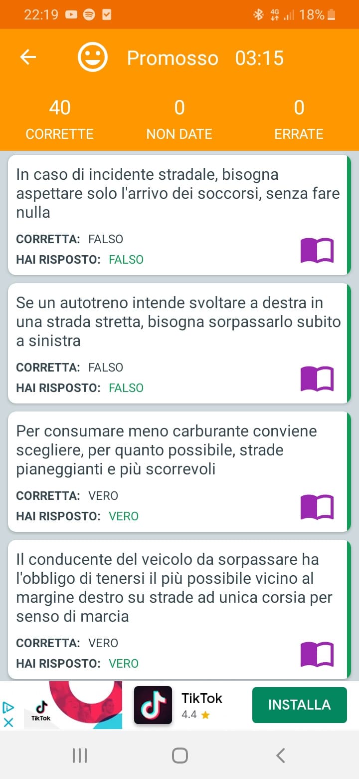 ebbene si,dopo ben due anni che ho preso la patente,ho fatto un quiz oggi e questo é il risultato