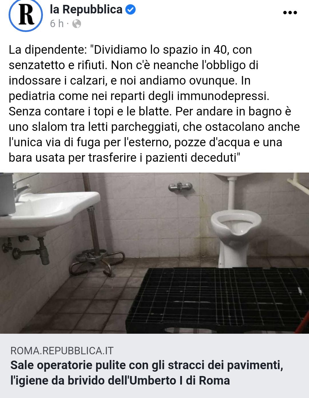 Uno vuole credere che le malevoci sulla malasanità laziale siano tali perché non le vive ma