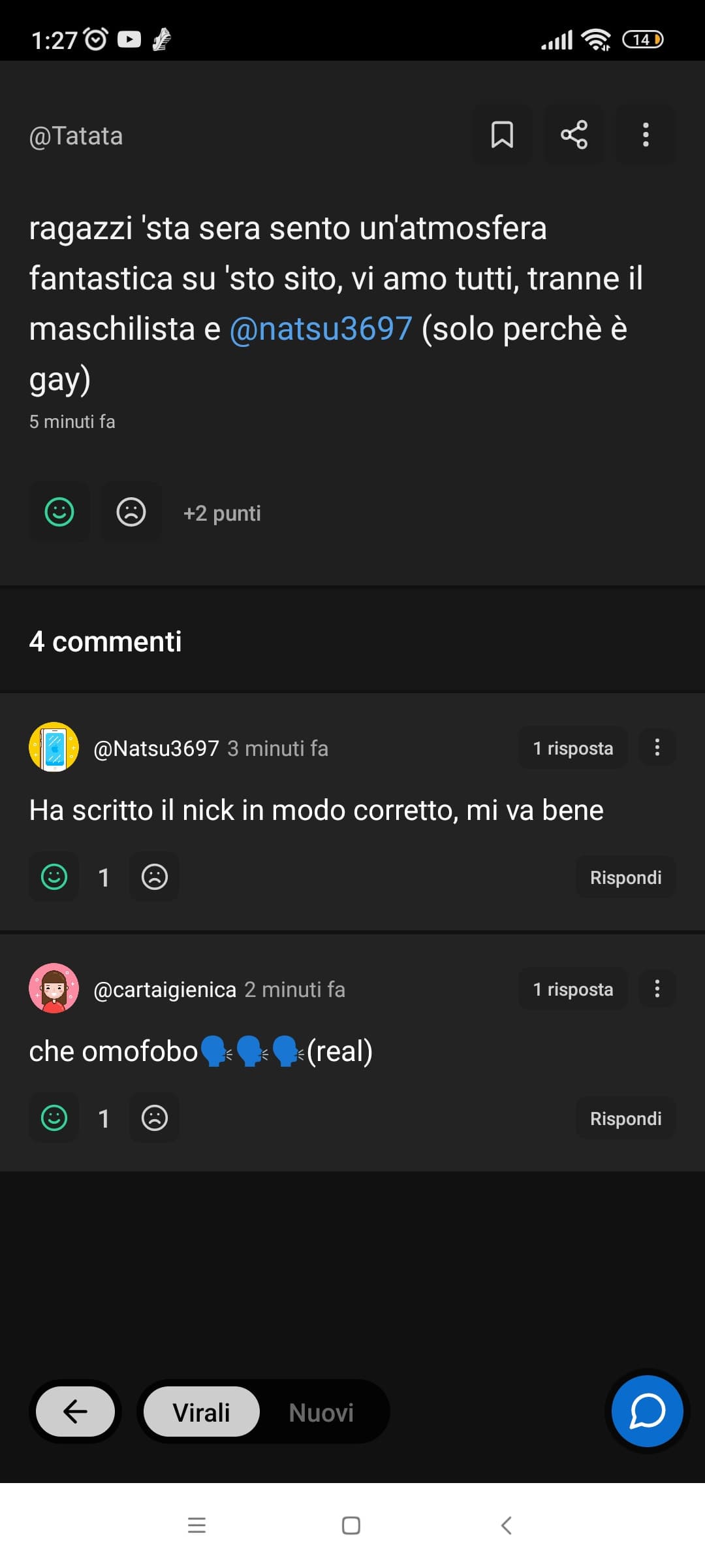 Forse non si era capito ma scherzavo, non sono omofobo e non ho nulla contro quel povero cristo (in realtà sono bi)