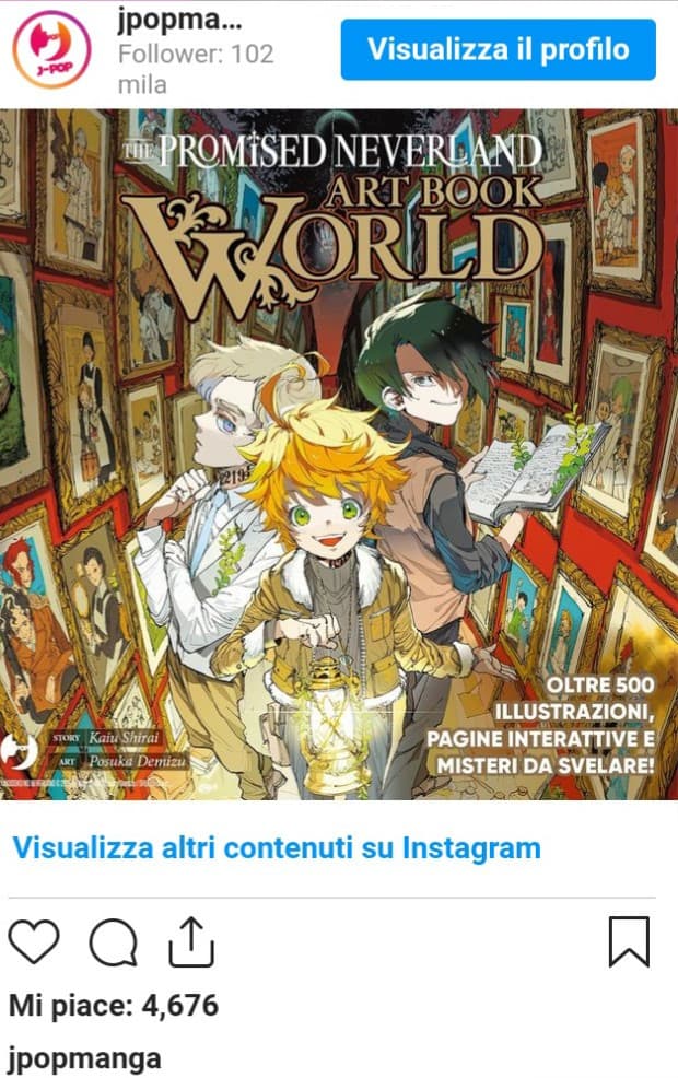 Niente raga mi ero preso da poco l'artbook di the promised neverland e c'era solo in francese e mi sono arrangiato.... E mo vedo che j-pop ha annunciato che il 28 settembre l'artbook in ita....