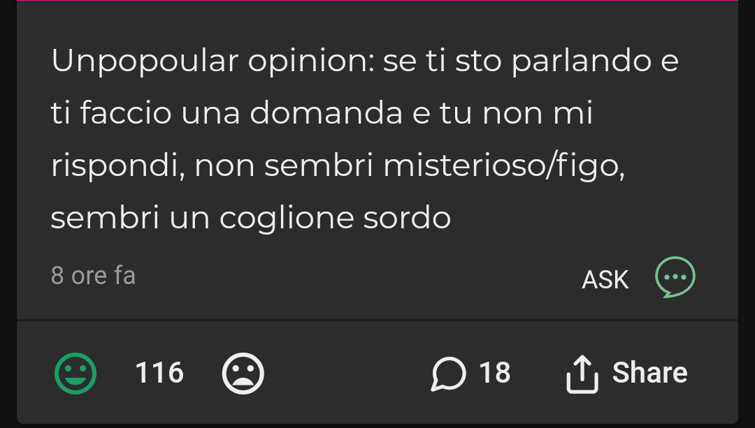 Pov: è un unpopoular opinion però finisce nei virali 😂