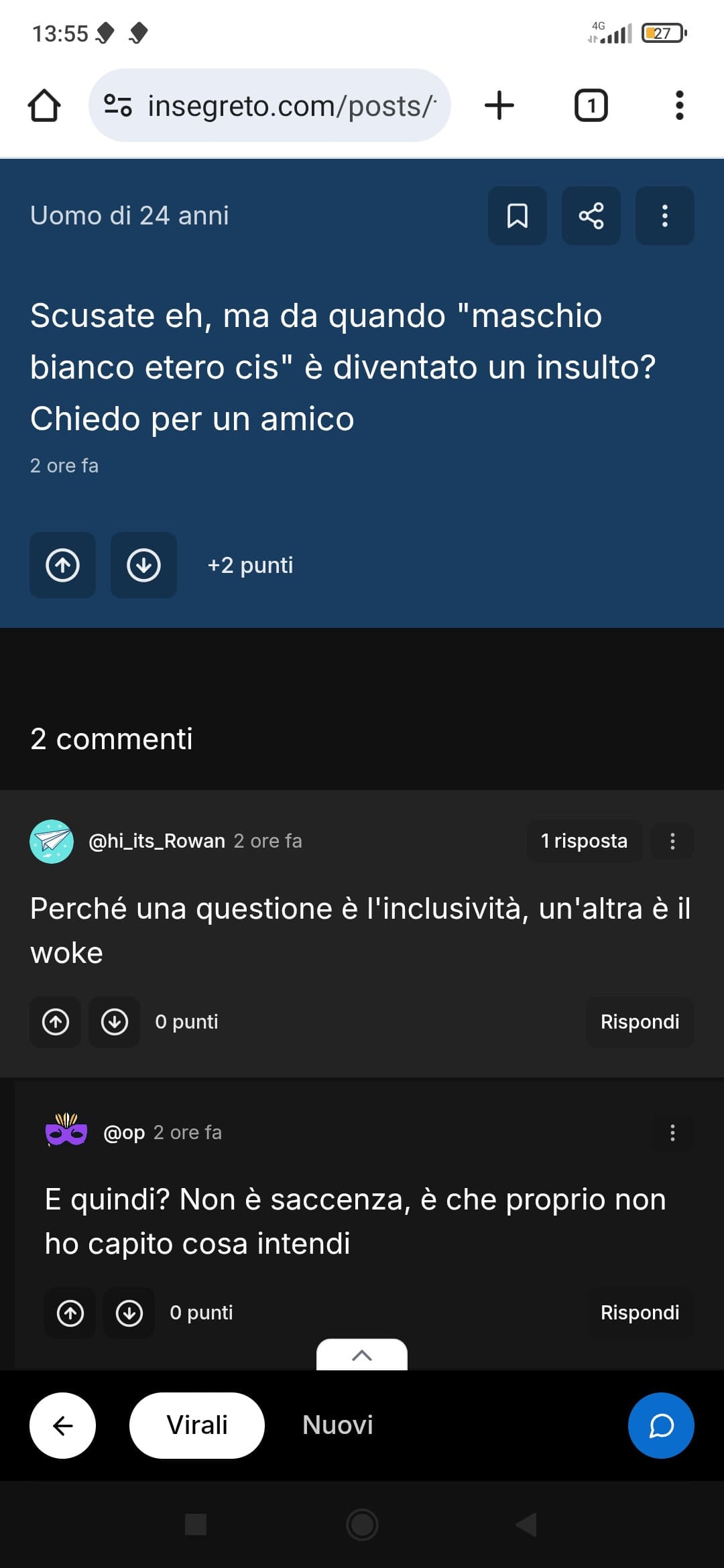 Per quello che ha scritto questo segreto ↓