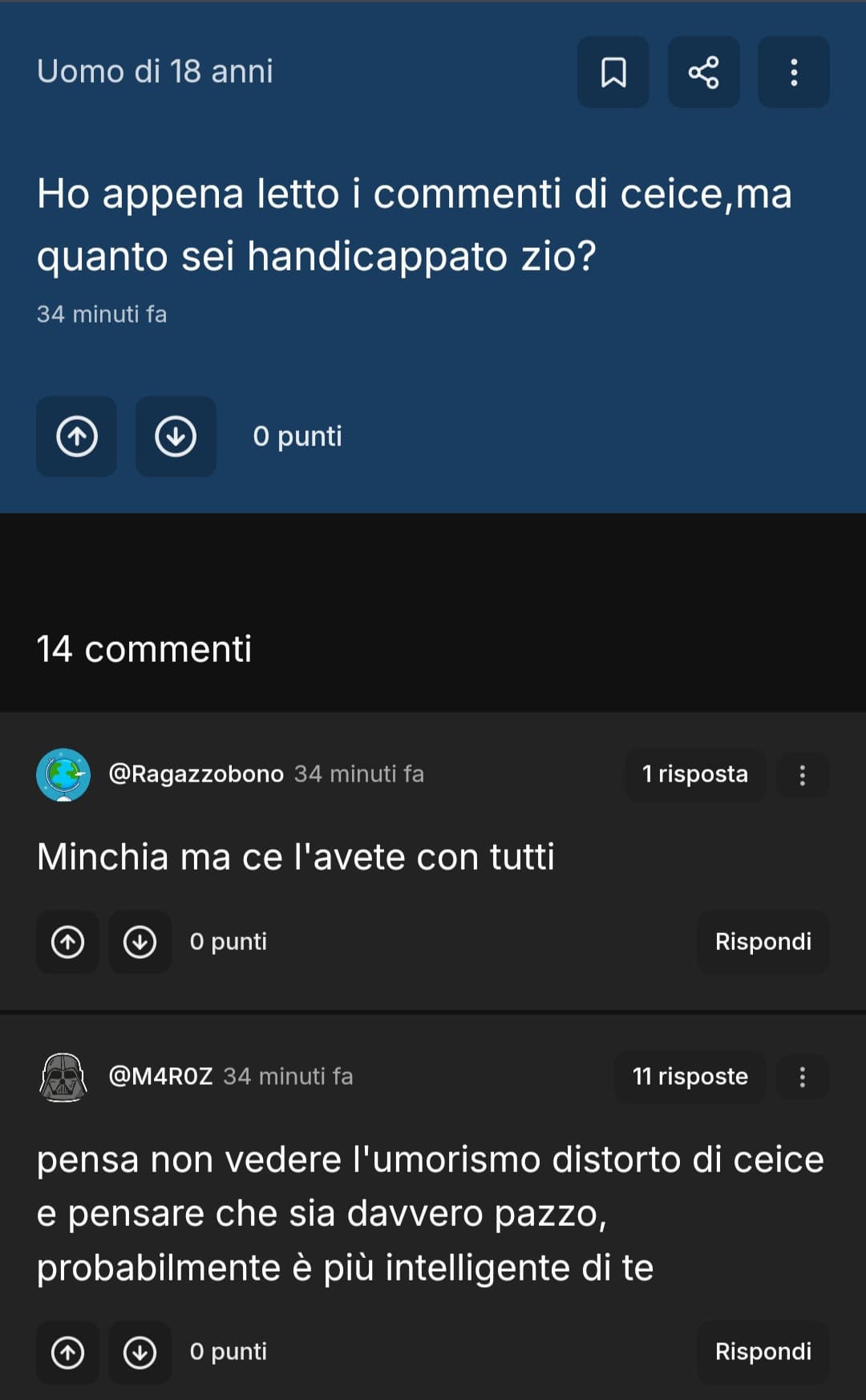 Ora, ecco il primo episodio di "Ritardati di insegreto." Ci farò una serie, se volete farvi due risate leggete quanto sono stupidi certi utenti.
