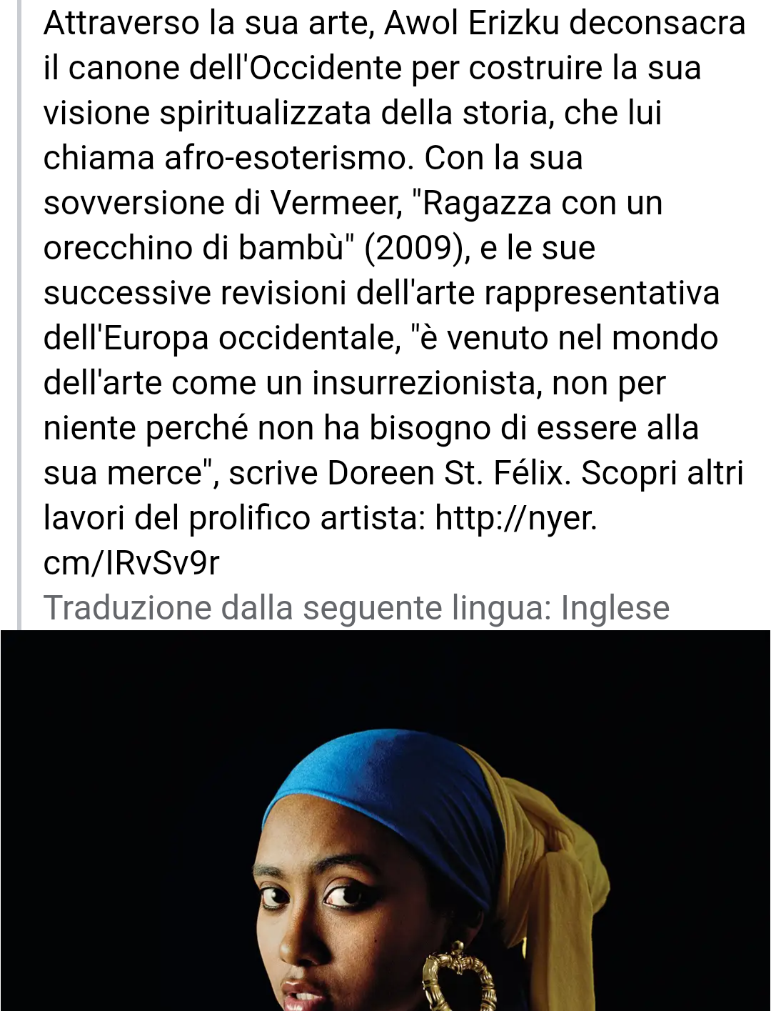 Qualche woke non lo chiamerebbe appropriazione culturale? 