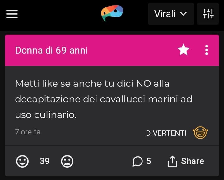 Giuro che su Insegreto ho visto qualsiasi cosa, ma mai avevo letto "donna di 69 anni"