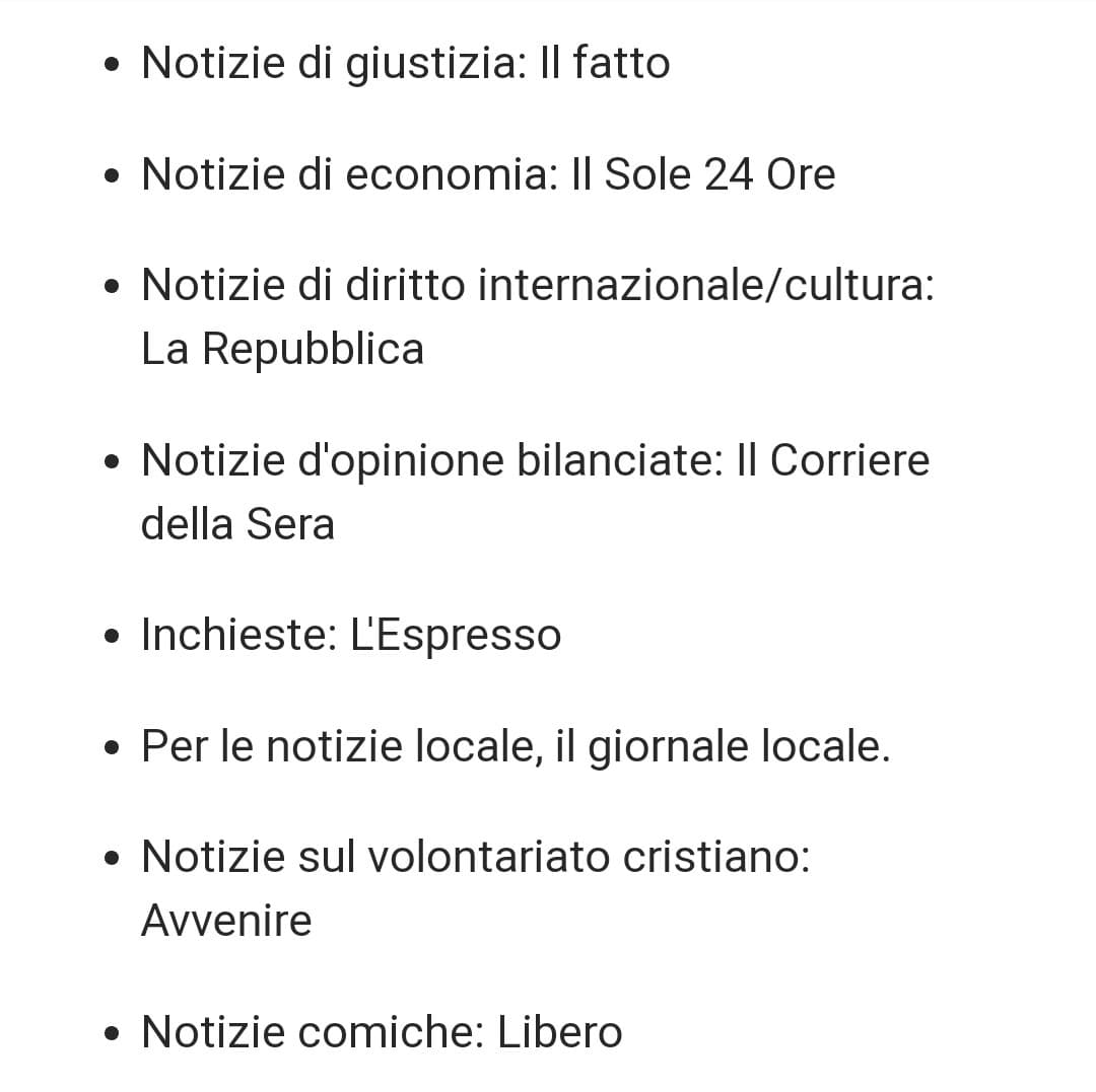 Migliori giornali 