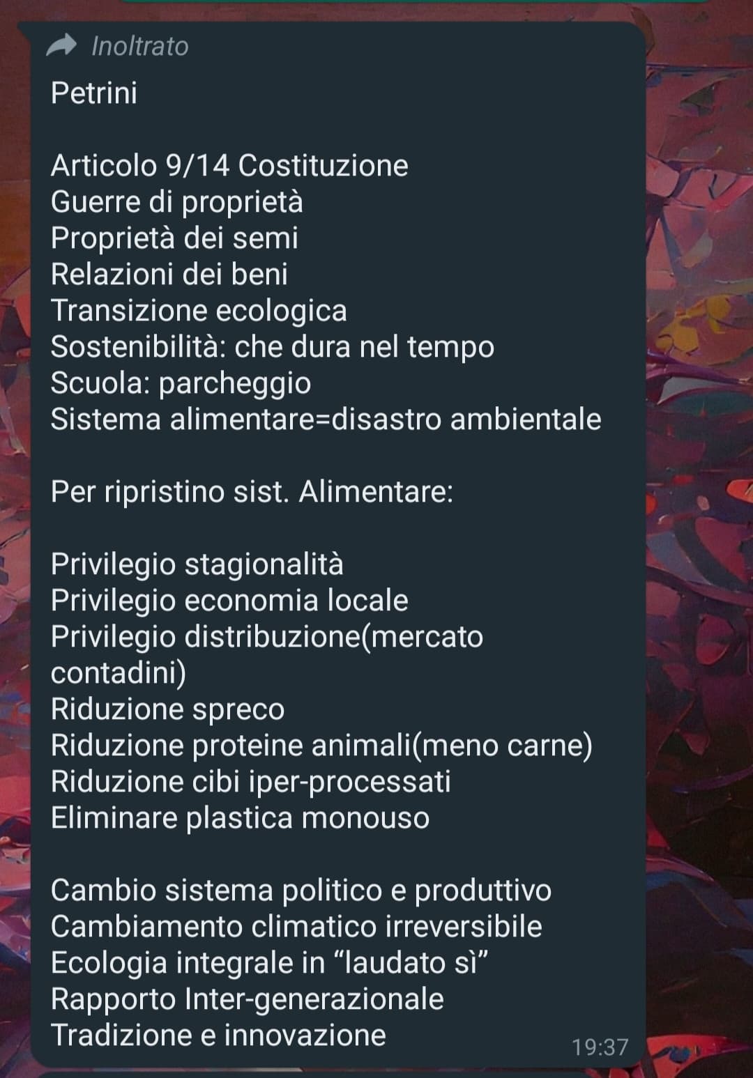 Devo sviluppare una relazione su questi argomenti 