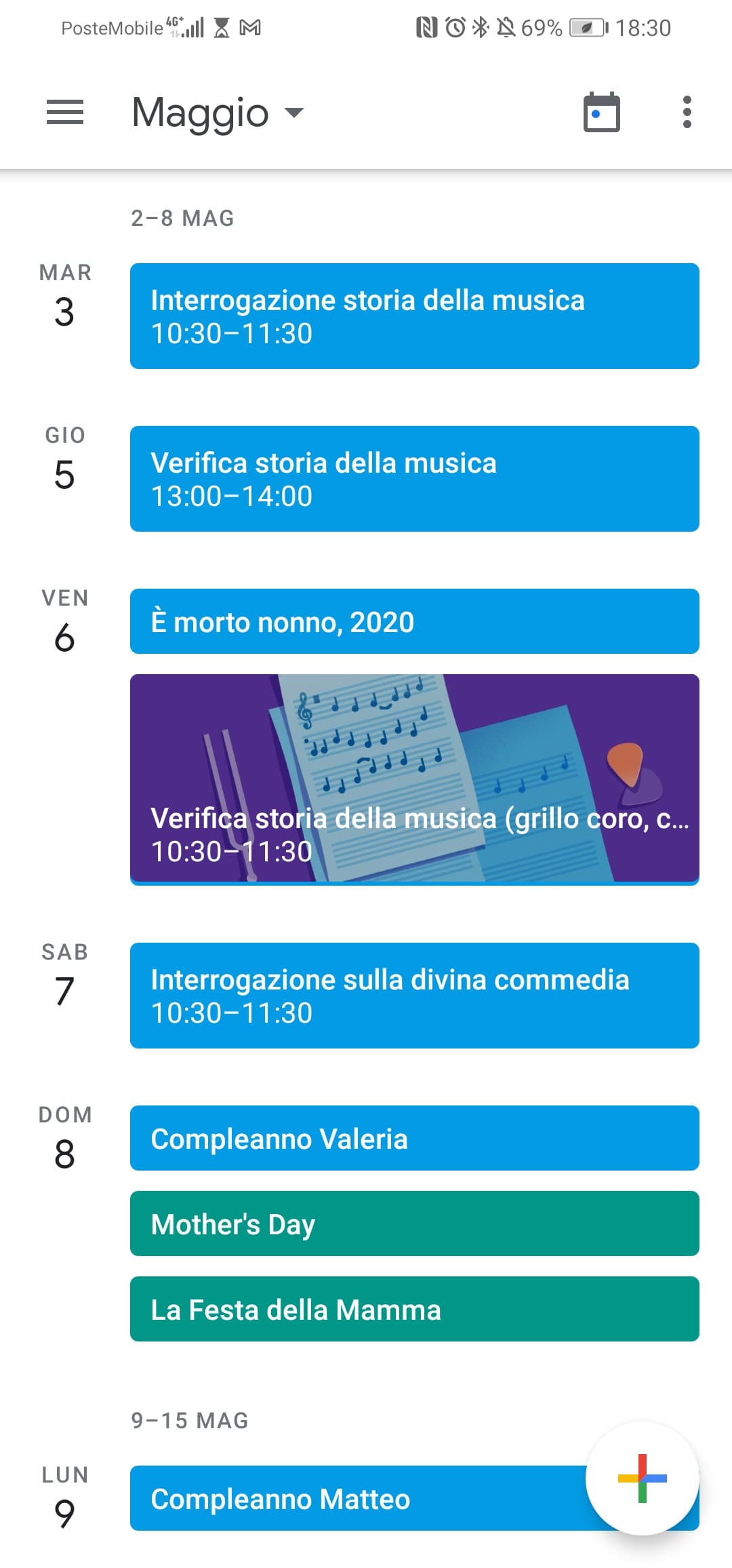 Il mio calendario like this: ??