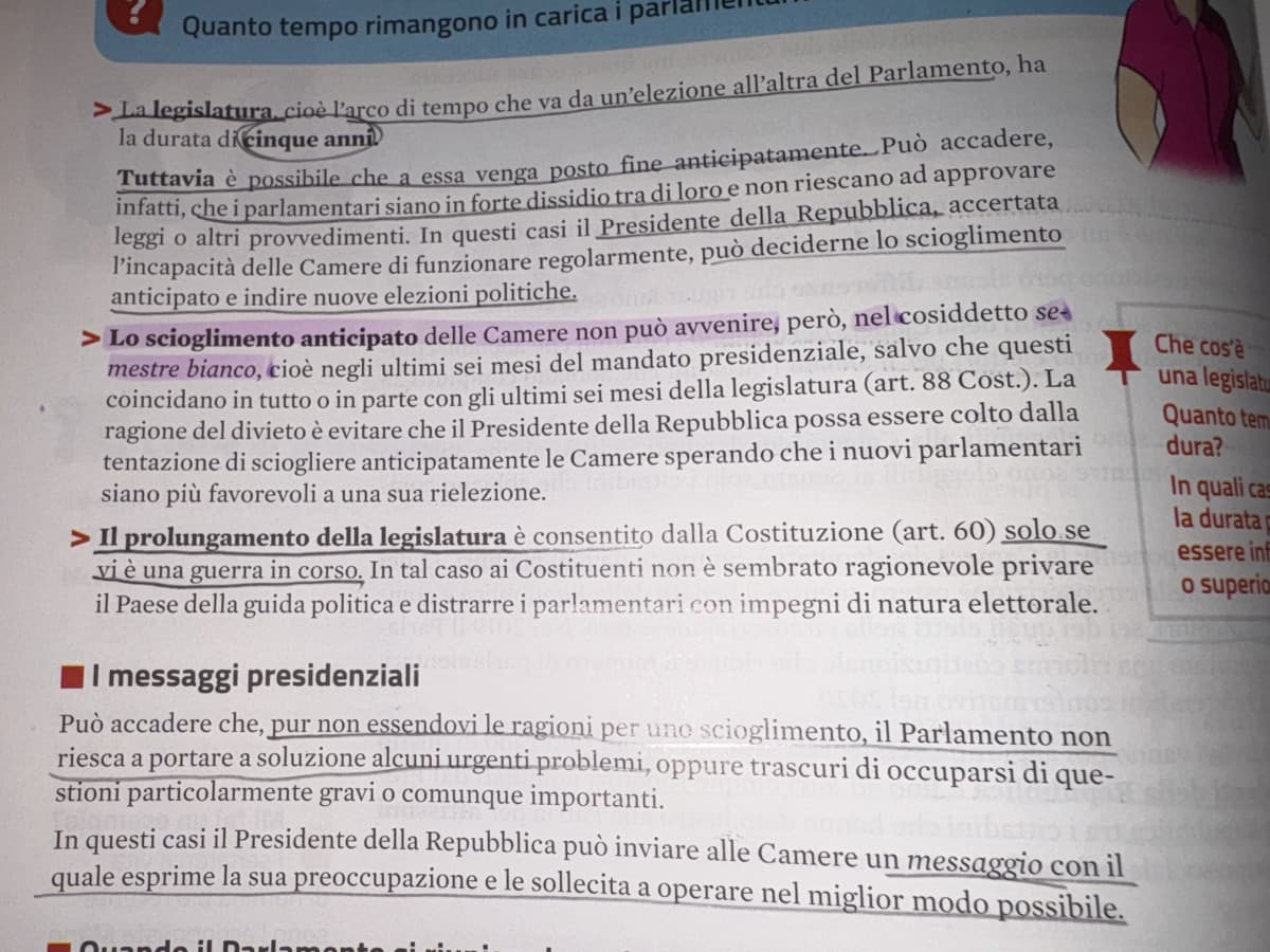 mi spiegate il scioglimento anticipato? non capisco😭