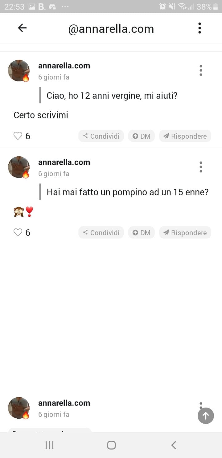 Segnalate sta pedofila di merda se avete l'app