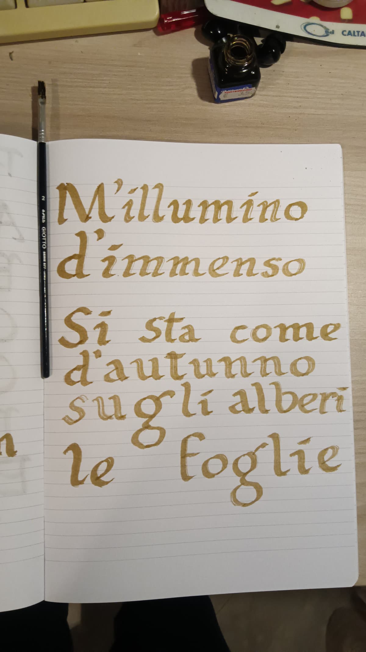 Prima volta con la calligrafia. Alcune impressioni