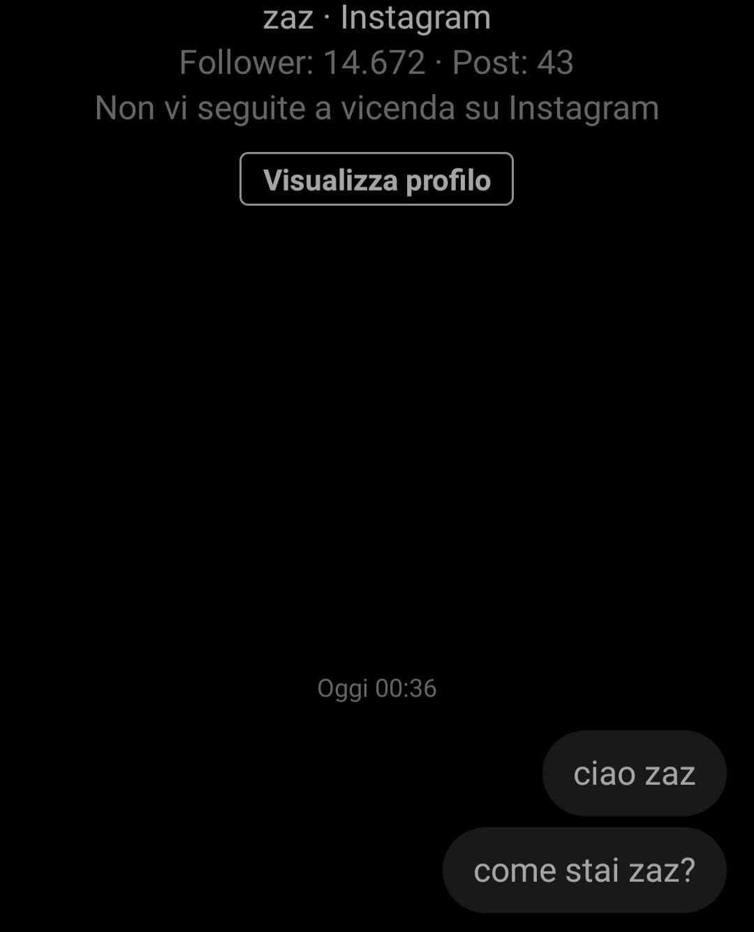 zaz non mi risponde su insta... ??