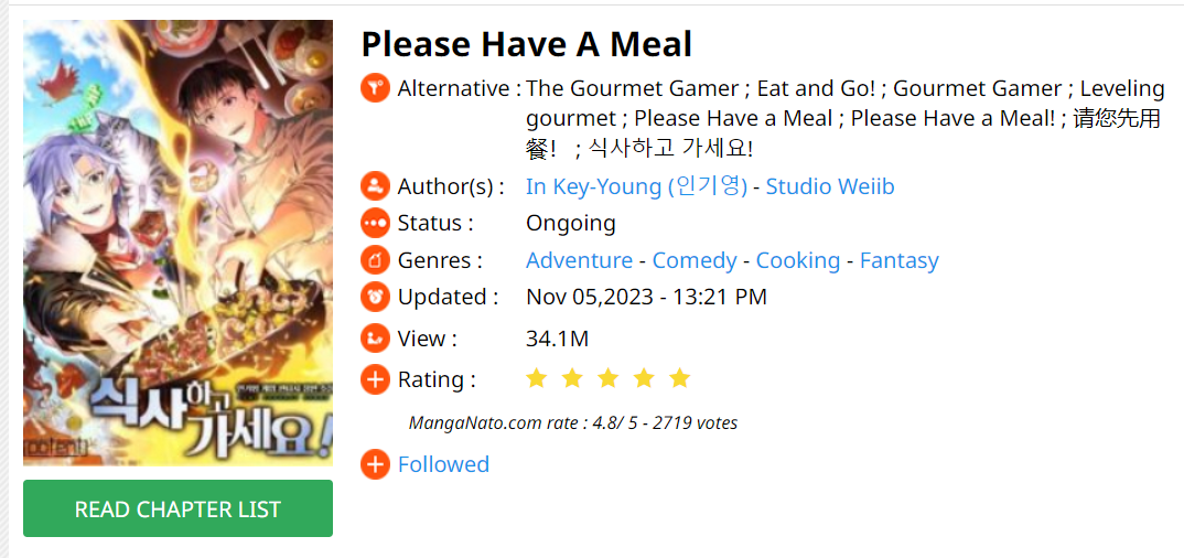 N1 Manhwa Reccomendation "Please Have a Meal"