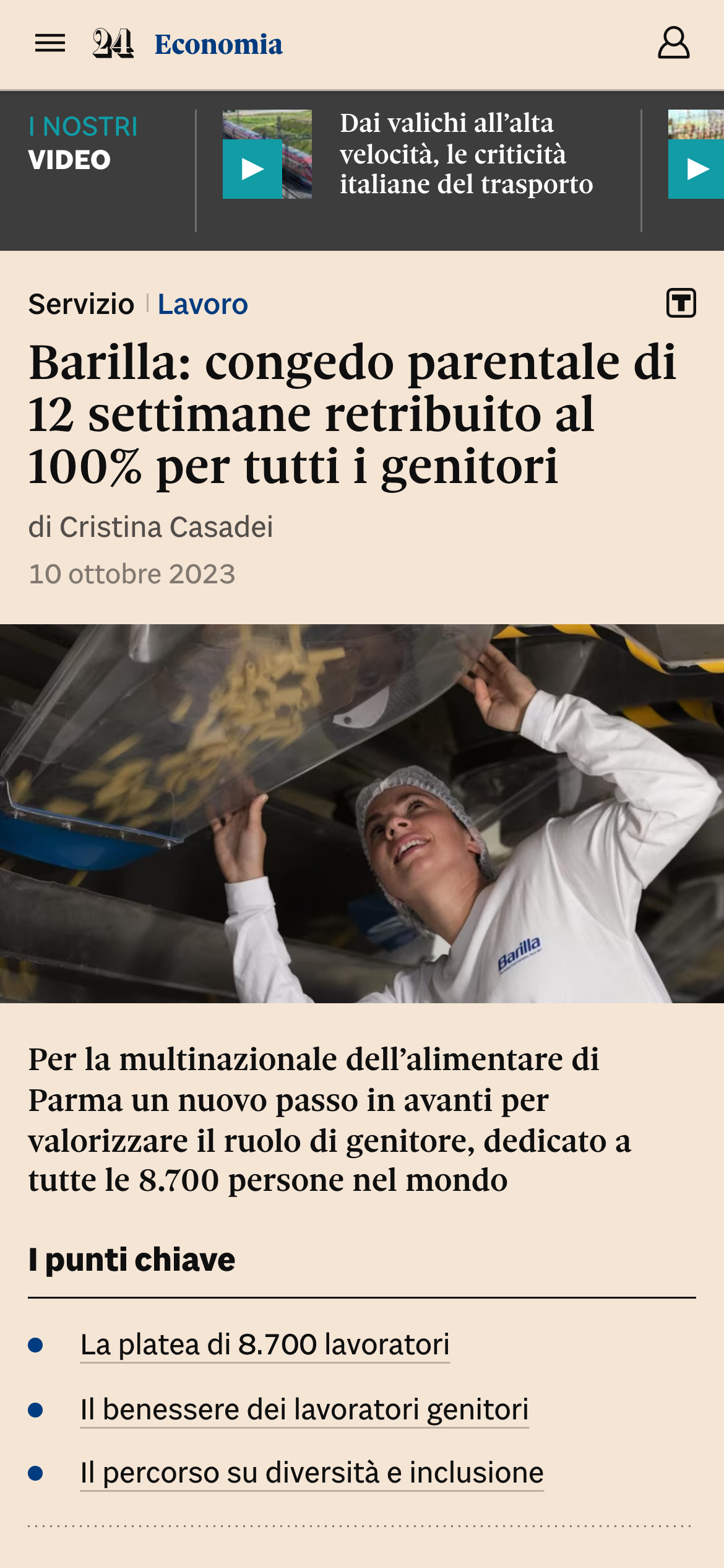 Grande Barilla, che ha a cuore la parità dei sessi 💜