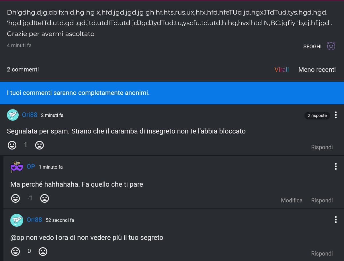 Ma perché c'eri utenti sono così... Così... Bhe così 👇