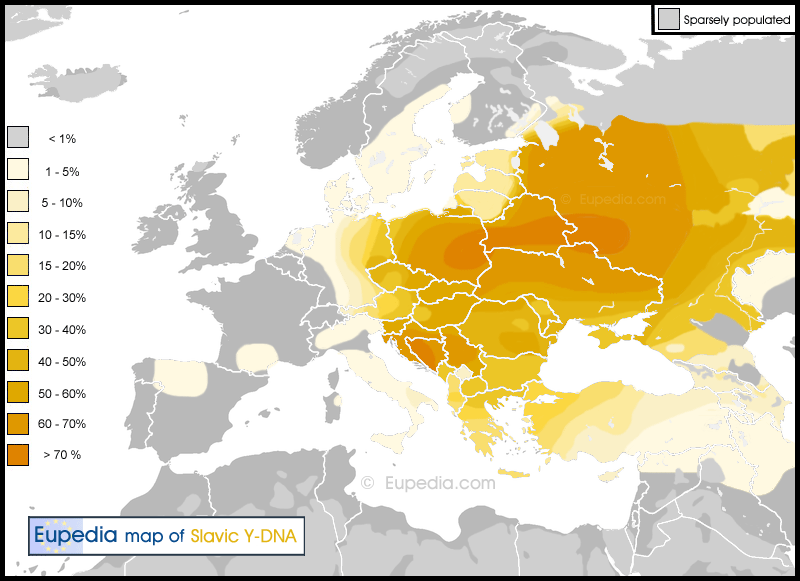 La parte est della Germania è SUS (distribuzione del DNA slavo in Europa)